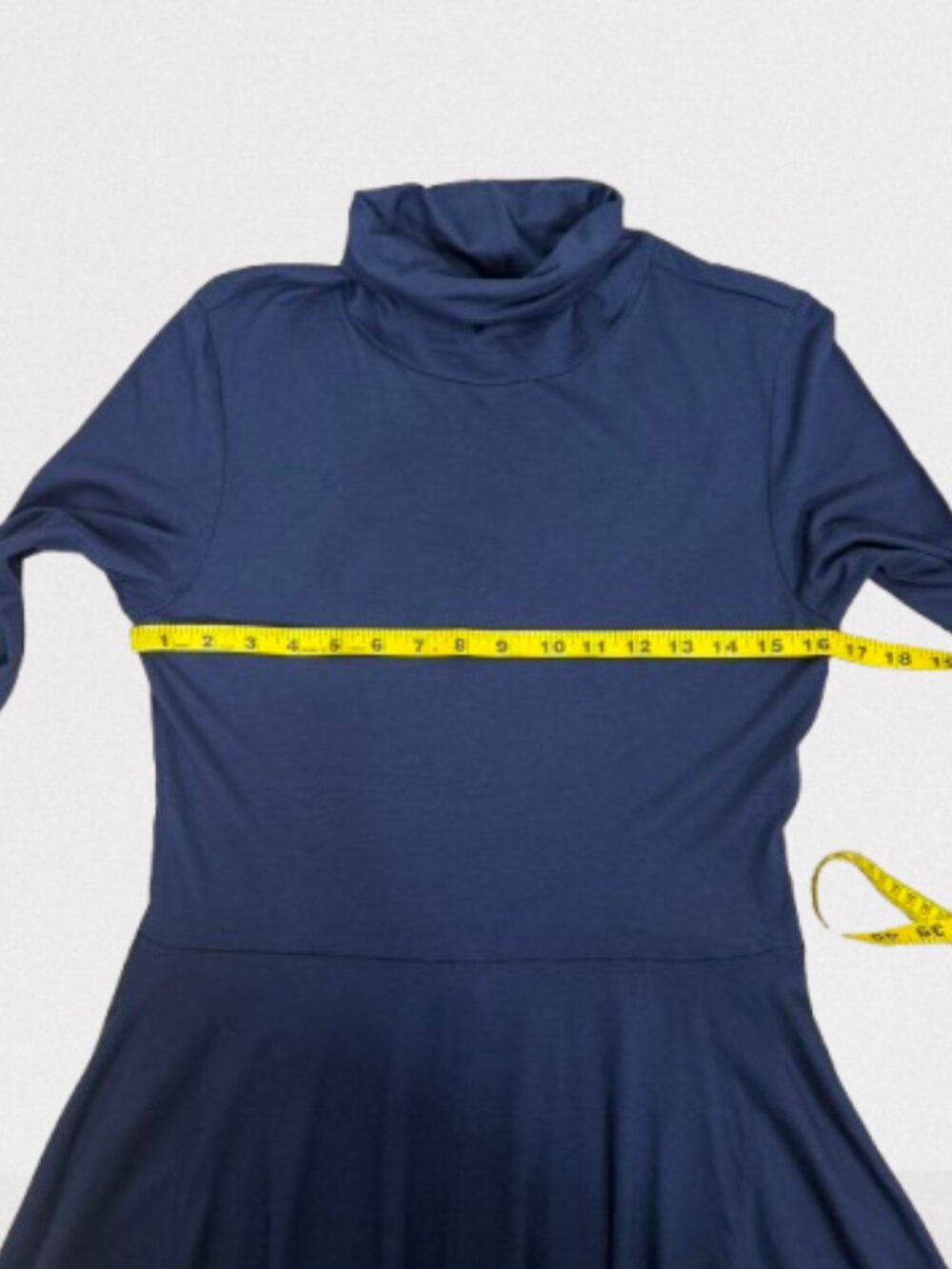 Peruvian‎ Connection NWOT Ariana Jersey Turtleneck Midi Dress Size S in Navy - Picture 7 of 10